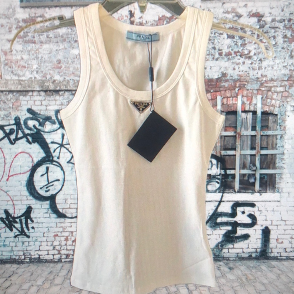 Prada women’s White Tank Top NEW